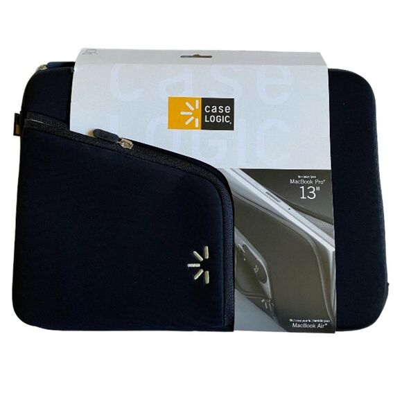 NEW Case Logic MacBook Pro 13" MacBook Air Carrying Case Zippered Sleeve Black - Picture 1 of 9